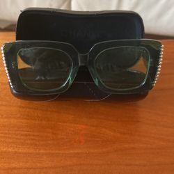 Chanel green square glasses