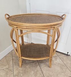 Versatile bamboo and rattan table