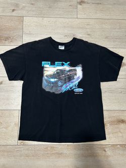 Vintage Ford Flex vehicle with "SoCal" shirts