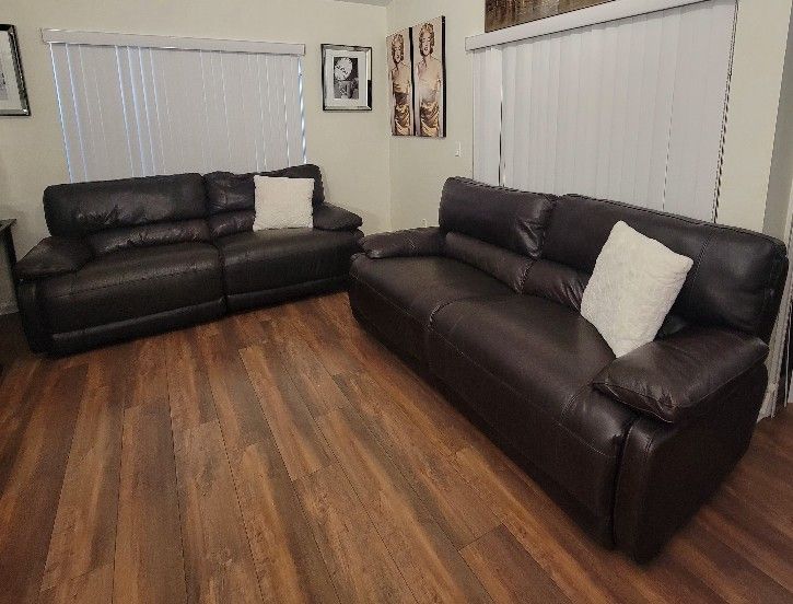 Genuine Leather Power Recliner Sofa- 2 Piece