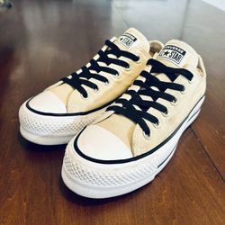 CONVERSE All Star Canvas Tan-Beige Shoes -Size 6