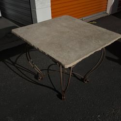 Flagstone Table With Wrought Iron Legs
