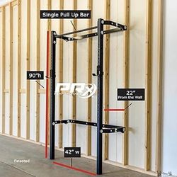 PRx Profile ONE Folding Squat Rack 2”x3” with Pull-Up Bar, Wall-Mounted