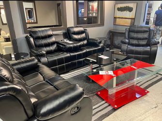 NEW 3pc LIVING ROOM RECLINING SET, INCLUDING FREE DELIVERY OR PAY UPON DELIVERY