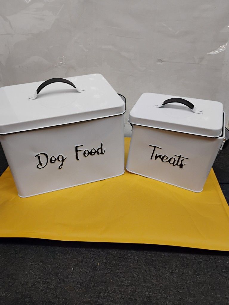 Pet food and treat containers.