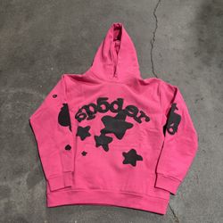 Spider Pink Beluga Hoodie Size Large