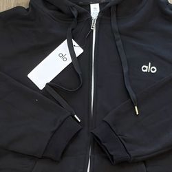 All Black Alo Zip Up Jacket