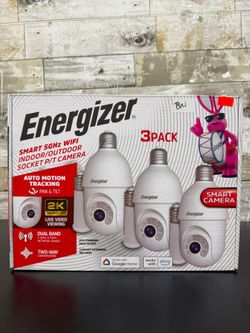 Energizer Smart 5GHz WiFi Indoor/Outdoor Socket P/T Camera 3-Pack