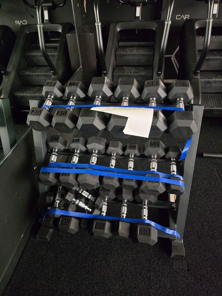Hex Dumbbell Set 5-50lbs -With 2 Small racks