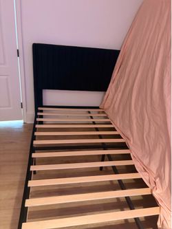 Black sued bed frame