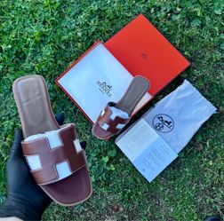 (ALL SIZES) Hermes Oran Sandals Brown