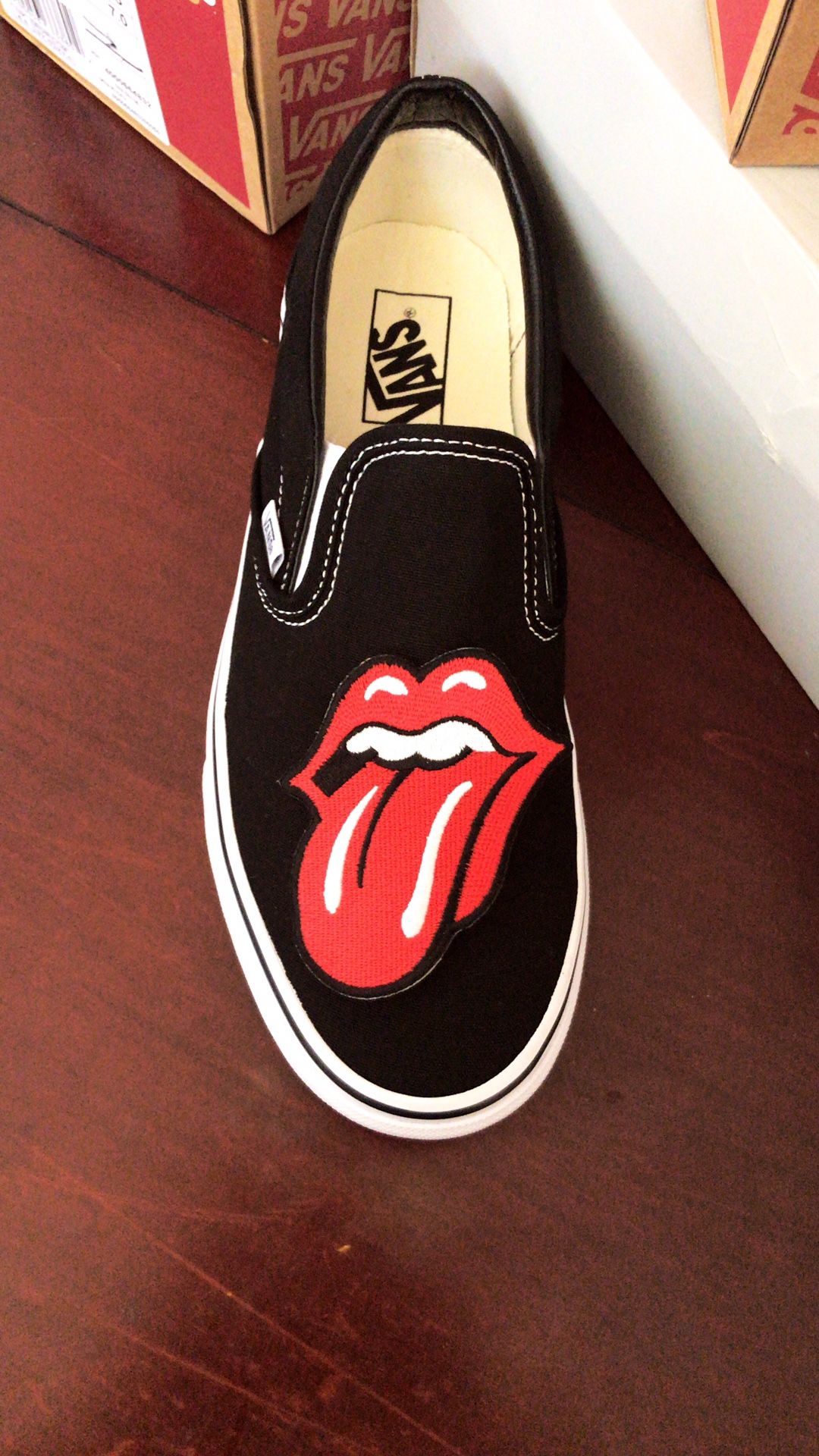 Rolling Stones custom slip on vans