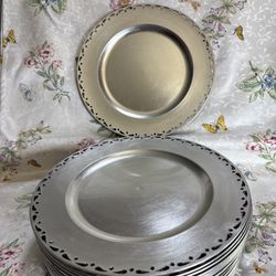 Set of 20 Silver Charger Plates, Heavy Plastic, Ashland Brand