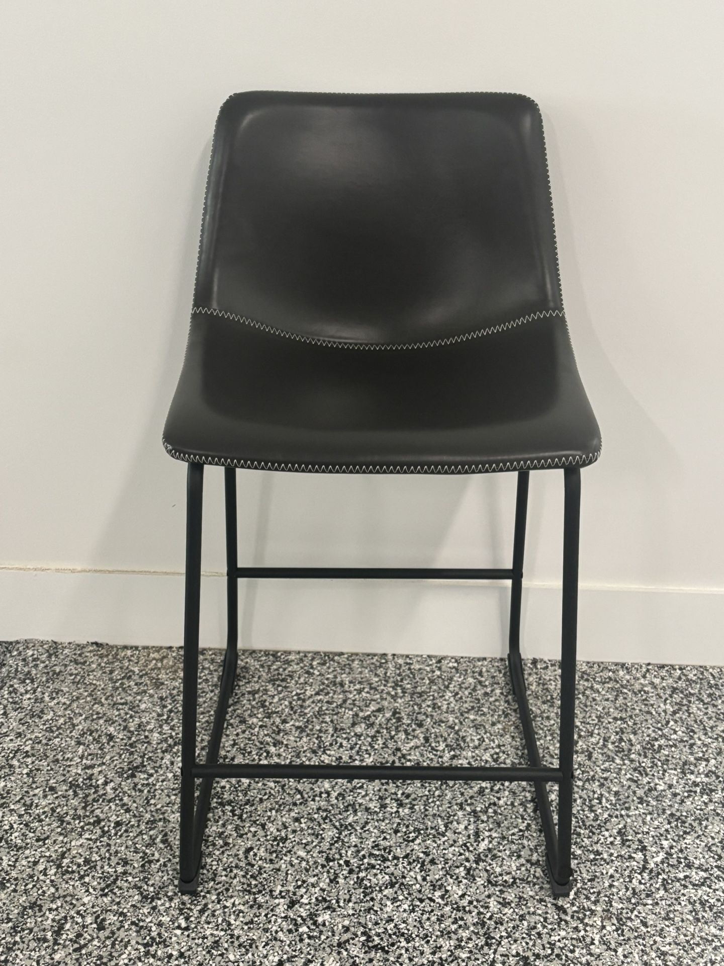 Set Of Four Faux Leather Counter Stools