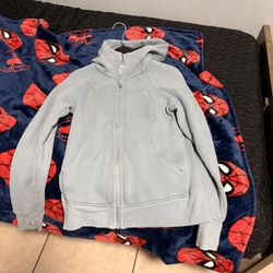 Lululemon Scuba Full-Zip Hoodie in a light blue or silver blue color. 