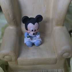 1984 Disney's New Arrivals Baby Mickey Mouse Ceramic Bank ~ In Original Box 