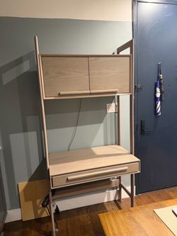 Crate & Barrel Tate Bookcase Desk with Power