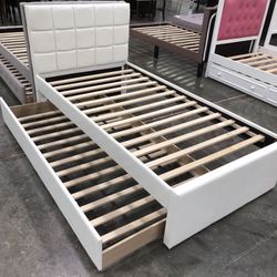 Twin Trundled Bed Frame Solid Wood New In Any Color 