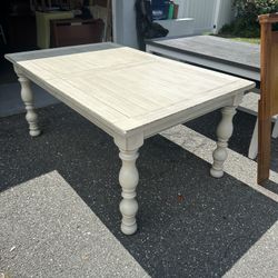 White Solid Wood Dining Table
