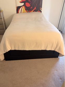 Full bed frame with storage