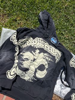 Black Graphic Pullover Hoodie with Tags