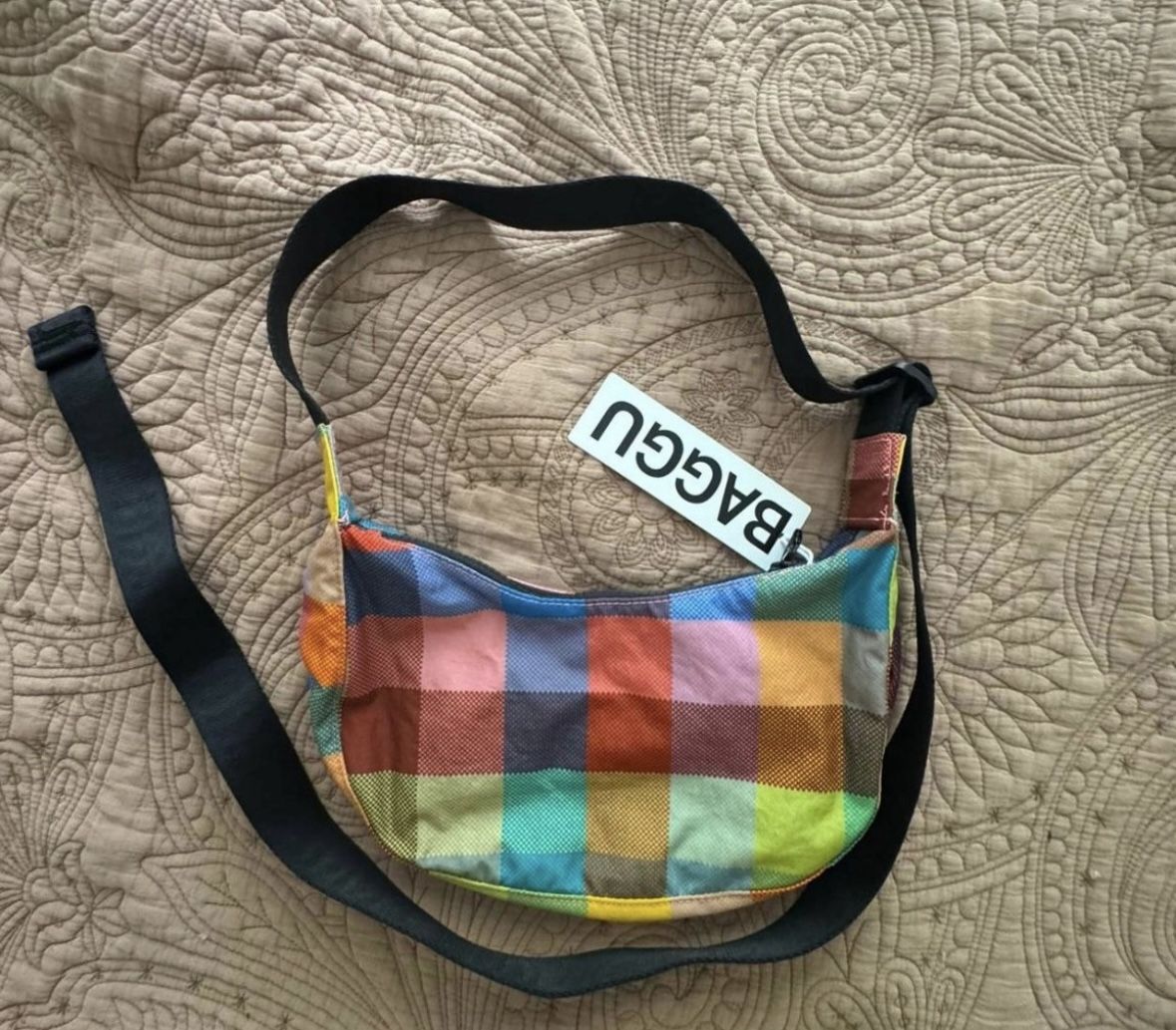 Baggu Madras Small Crescent Bag