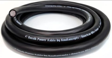 Zero (0) Gauge AWG Cable - Black 25 Feet