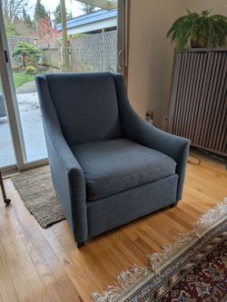 West Elm blue arm chair, good condition!