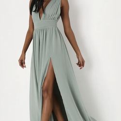 Heavenly Hues Sage Brush Maxi Dress