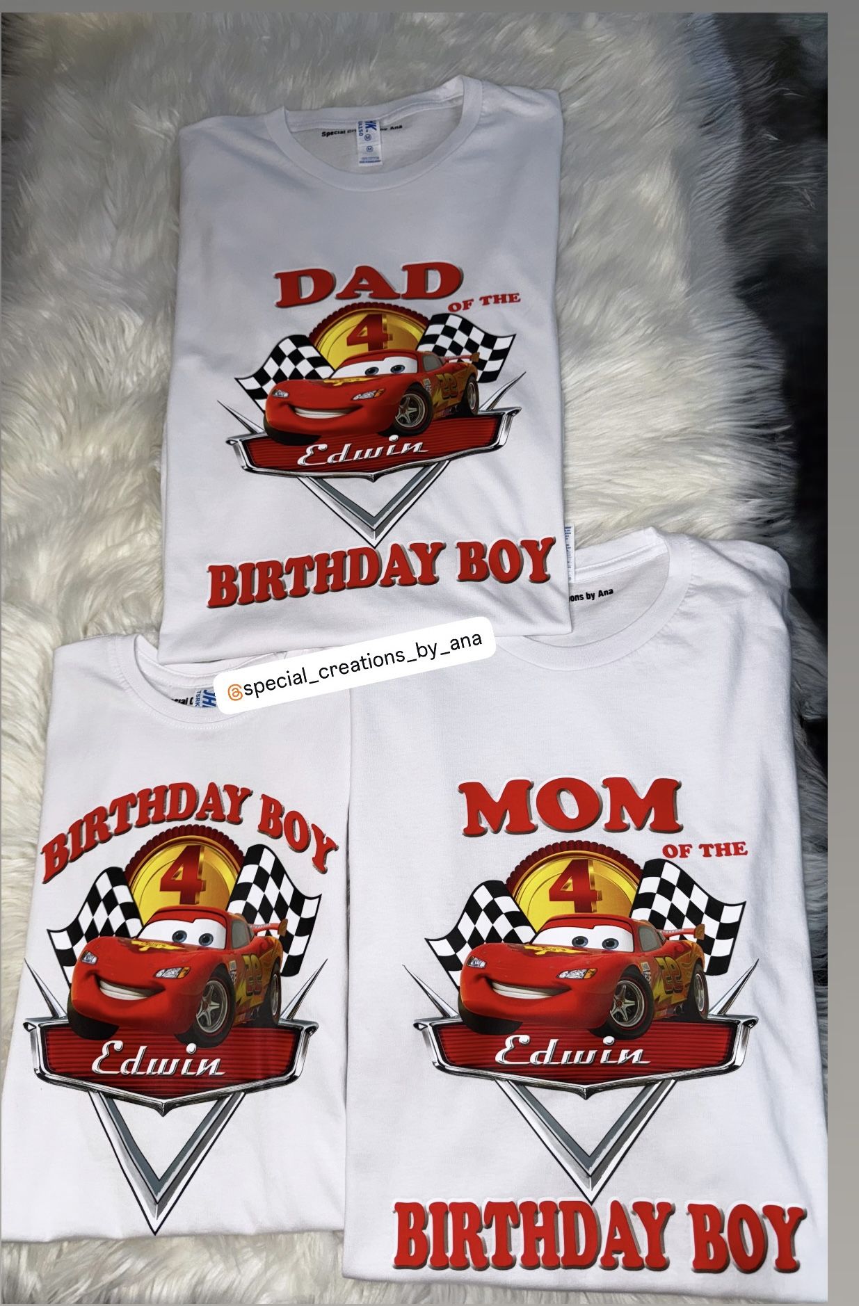 Custom made family birthday shirts 🏁🥳 Any theme can be created