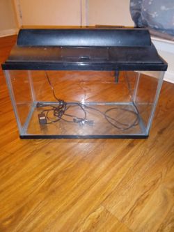 Pecera De 10 Galones Con Filtro Y Luz Azul en Perfecto Estado $50