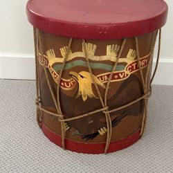 Vintage Decorative Metal Topped Drum