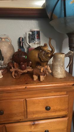 Carved Wood Elephant Figurine $40