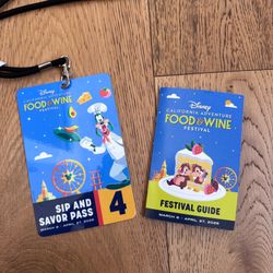DISNEYLAND CALIFORNIA ADVENTURE DCA FOOD & WINE FESTIVAL GUIDE & LANDYARD 2026