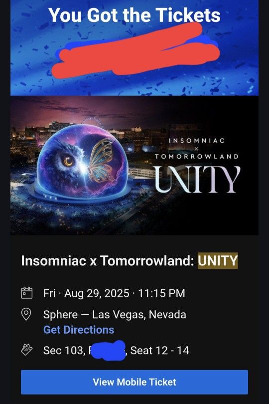 Unity Sphere Las Vegas Friday August 29th 