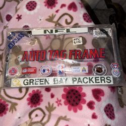 Vintage NFL Green Bay Packers Football License plate Frame Metal Tag Express NEW