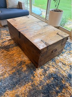 Crate & Barrel Taka Trunk Storage Coffee Table