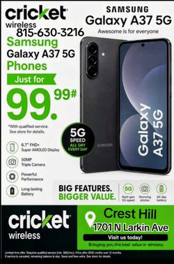 Switch to Crest Hill Cricket Get the Galaxy A37 For $99