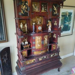 Antique Japanese Lacquer Cho-Dansu Curio Cabinet