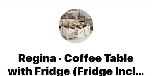 Coffee table with fridge.