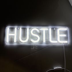 LED Neon Sign HUSTLE Size: 14.5 x 4 Inches
