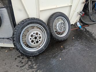 Motorcycle Spoked Rim And Tire