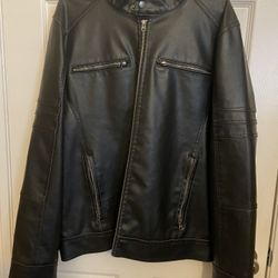Leather Jacket  with built-in hoodie, Brand New  O.B.O