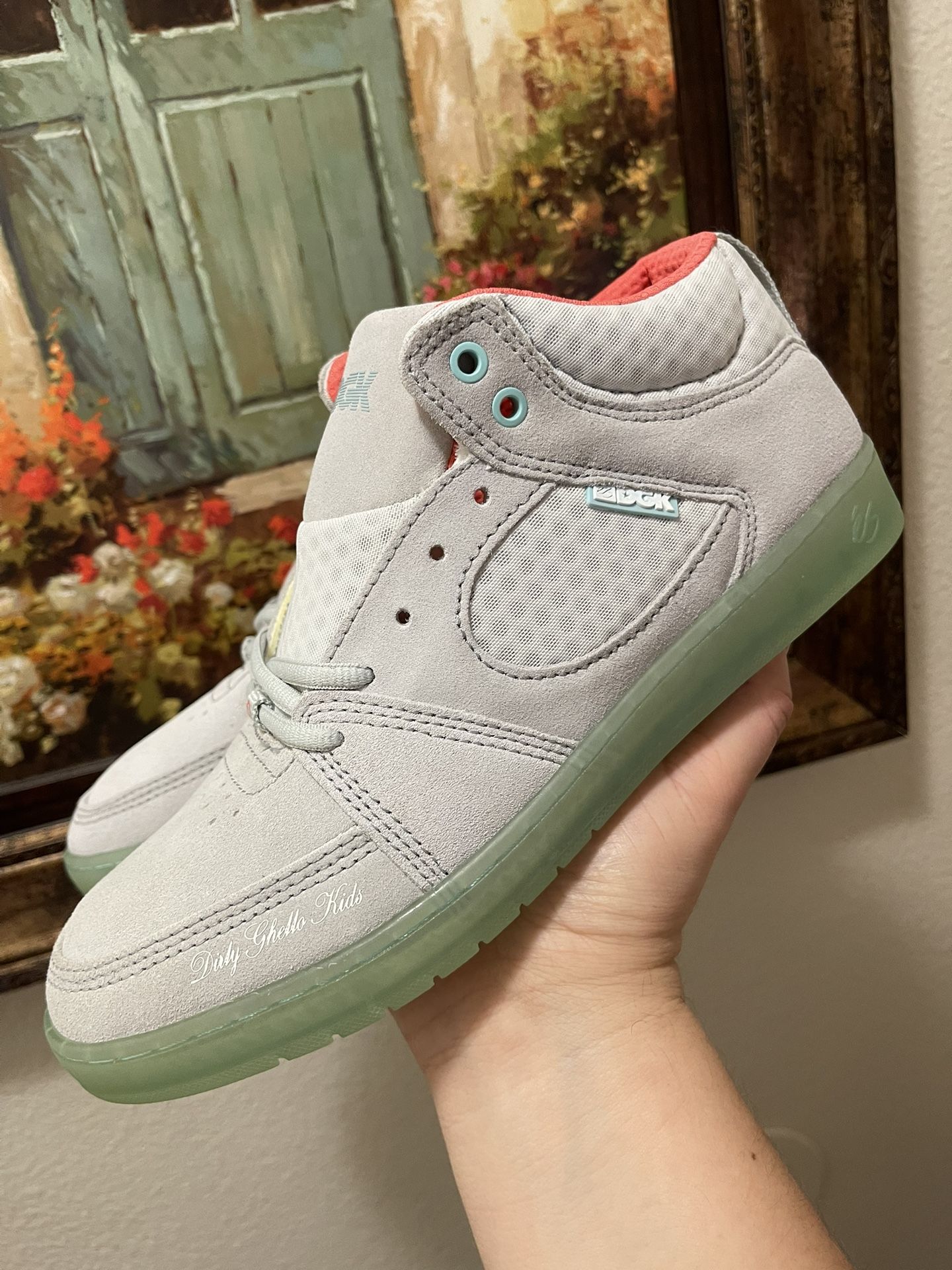 és eS x DGK Accel Slim Mid Shoes Suede Gray 2017 Skateboading shoes