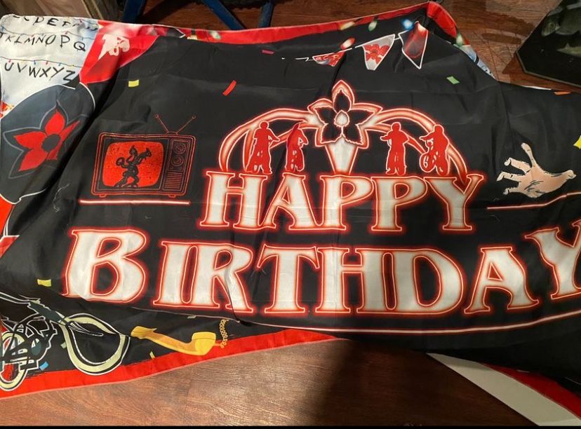 Stranger Things Happy Birthday 3x5ft Banner