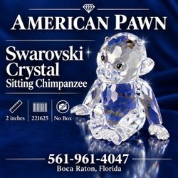 Swarovski Crystal 2" Sitting Chimpanzee / Monkey - 221625 - no box Figurine is in excellent like new condition No chips, cracks or repairs, NO origina