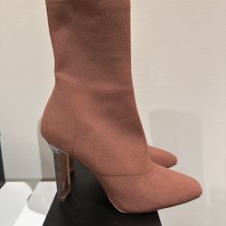 Nude Aldo Heeled Boots Size 8