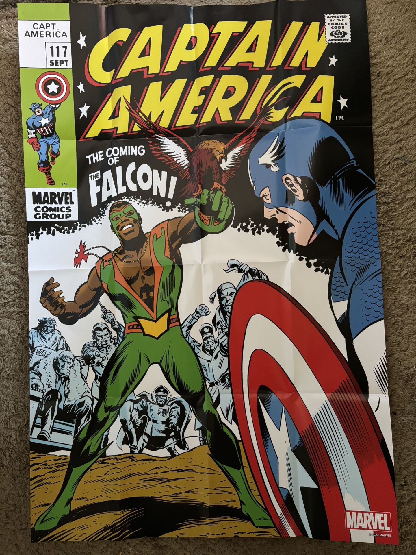 Captain America & Falcon Comic Book Art Movie Posters
