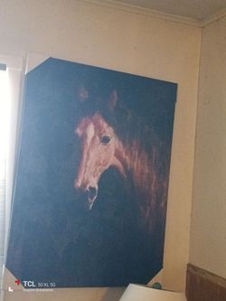 Portrait of a horse on canvas