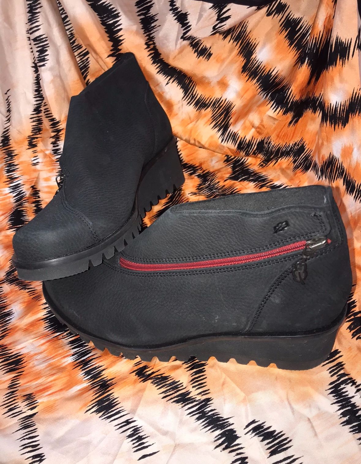 Loints of Holland Womens Black Leather Fusion Ankle Boots Size 40